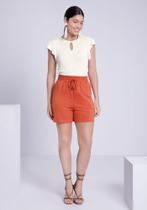 Blusa em Malha Viscose com Babado Manga Lunender 35173