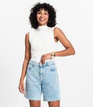 Blusa em Ribana Canelada Rovitex Bege Blusa em Ribana Canelada Rovitex Bege