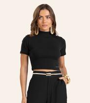 Blusa em Ribana Feminina Endless Preto