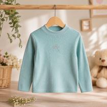 Blusa em tricô infantil menina inverno moda Premium Cor:VerdeTamanho:8Y