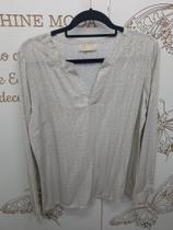 Blusa em viscose branco e preto