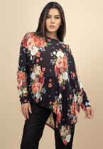 Blusa Ererê Malha Assimétrica Manga Longa Festas das Flores