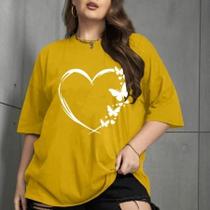 Blusa Estampa Borboleta Coração Traço Delicado Personalizada Preta Camiseta Estilo Romântico Bordad