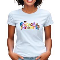 Blusa estampa educação infantil camiseta feminina escola uniforme crianças confortável