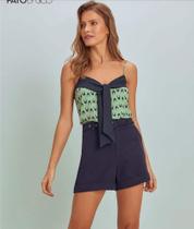 Blusa estampada amarração frontal