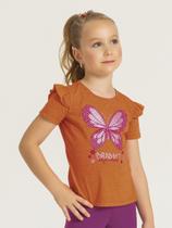 Blusa Estampada Com Glitter E Babados Cativa Kids