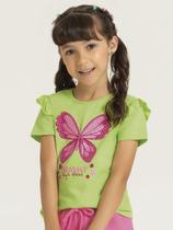 Blusa Estampada Com Glitter E Babados Cativa Kids