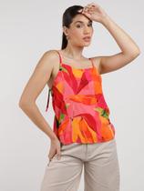 Blusa Estampada Feminina MULTICOLORIDO Blusa Estampada Feminina MULTICOLORIDO