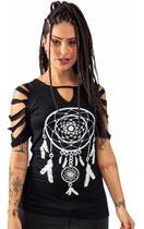 Blusa Estampada Filtro Dos Sonhos Feminina Customizada Preta