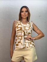 Blusa Estampada Geométrica 98966 Blusa Estampada Geométrica 98966