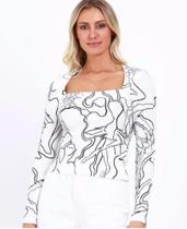 Blusa Estampada Manga Longa Fórum