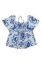 Blusa Estampada Oliva com Mangas Flare - Manifesto