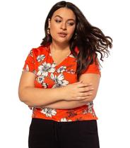 Blusa Estampada Plus Size Com Tira Nas Costas G1 A G4 Blusa Estampada Plus Size Com Tira Nas Costas G1 A G4