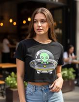 Blusa Et Alien Astronauta Cropped Camiseta Baby Look SF766 SF438 SF440 SF514 SF775 SF776 SF100
