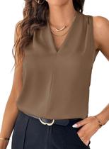 Blusa EVALESS Work Regts para mulheres, cáqui escuro, tamanho GG
