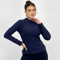 Blusa Facinelli Básica Gola Alta em Suede Feminina