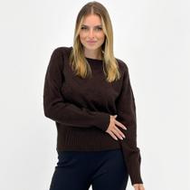 Blusa Facinelli Tricot Gola Redonda com Corações Feminina