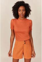 Blusa Fashion Acostamento Laranja Telha Blusa Fashion Acostamento Laranja Telha