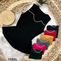 Blusa fem lisa viscose