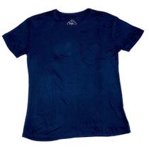 Blusa Fem. Manga Curta Basic + Azul com Bolso
