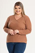 Blusa Femina Plus Size Ribana Santorini Decote Transpassado Blusa Femina Plus Size Ribana Santorini Decote Transpassado