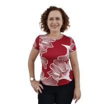 Blusa Feminia Estampada Combinações Cores Modernas Alegres
