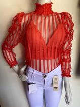 Blusa Feminina 2 em 1 Cropped e Blusa por cima