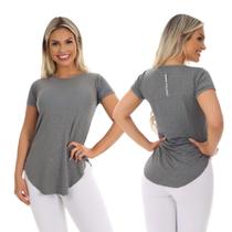 Blusa Feminina Academia Fitness Life Style Cinza