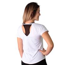 Blusa feminina academia raglan branco com prpteção uv