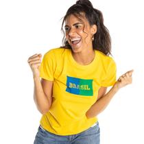 Blusa Feminina Adulto Amarelo Brasil Copa do Mundo 2022