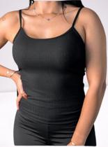 Blusa Feminina Alcinha Básica Canelada Sem Bojo regata verão Tendencia Estilosa
