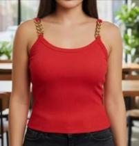 Blusa Feminina Alcinha Com Corrente