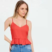 Blusa Feminina Alcinha Manga 3/4 Gola V Básica Casual Promo