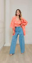 Blusa Feminina Algodão Manga Longa Cor Laranja Tamanho M Blusa Feminina Algodão Manga Longa Cor Laranja Tamanho M