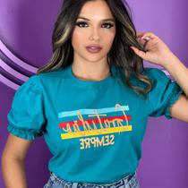 Blusa Feminina Algodão Premium com Manga Bufante Casual Chic