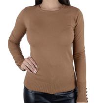 Blusa Feminina Alpelo Sueter Tricot Marrom Toffe - 1090
