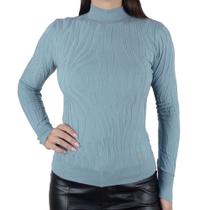 Blusa Feminina Alpelo Tricot Zebra Azul Atol - 10900 Blusa Feminina Alpelo Tricot Zebra Azul Atol - 10900