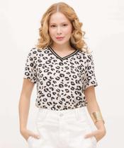 Blusa Feminina Animal Print Manga Curta Marisa-32089 Blusa Feminina Animal Print Manga Curta Marisa-32089