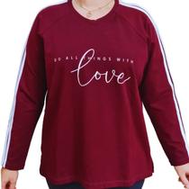 Blusa Feminina Arruaça Manga Longa Listra Branca