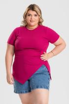 Blusa Feminina Assimétrica Plus Size Malha Canelada - Serena Blusa Feminina Assimétrica Plus Size Malha Canelada - Serena