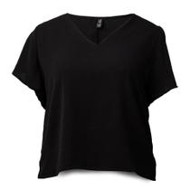 Blusa Feminina Averzzy Plus Size Manga Ampla Lisa Preta
