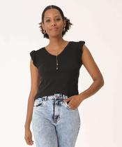 Blusa Feminina Babados Sem Manga Marisa-01083