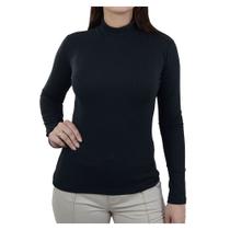 Blusa Feminina Babicat ML Canelada Preta - B1823 Blusa Feminina Babicat ML Canelada Preta - B1823