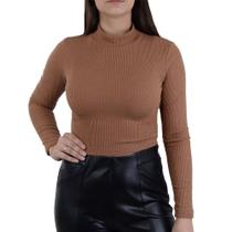 Blusa Feminina Babicat ML Cropped Marrom - B1821