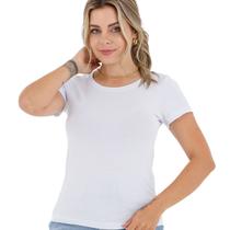 Blusa Feminina Baby Look Básica Gola Redonda Slim Viscose 3001.C1