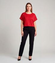 Blusa Feminina Básica Com Manga Curta Infinita Cor Vermelho