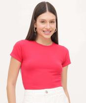 Blusa Feminina Básica Cotton Manga Curta Marisa-80044 Blusa Feminina Básica Cotton Manga Curta Marisa-80044