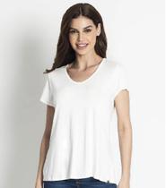Blusa Feminina Básica Em Malha Decote V