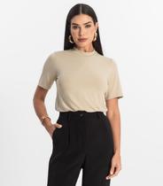 Blusa Feminina Básica em Malha Visco Rovitex Bege