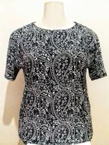 Blusa feminina básica estampada, tamanho GG
